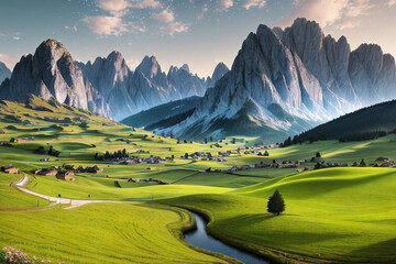 Landscape of Dolomites, Italy