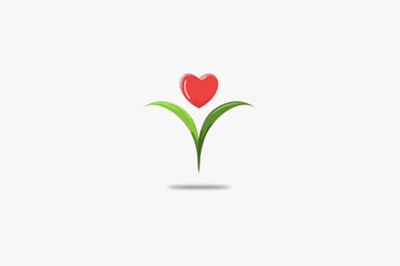 Illustration vector graphic of love and plant