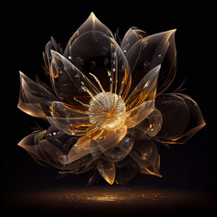 Vibrant Glass Flower on Black Background: Add a Touch of Elegance to Your Designs