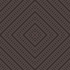Vector geometric seamless pattern. Asian style geometric ornament. Abstract brown color texture with lines, stripes, diamonds, grid. Elegant vintage background. Repeat design for decor, fabric, print