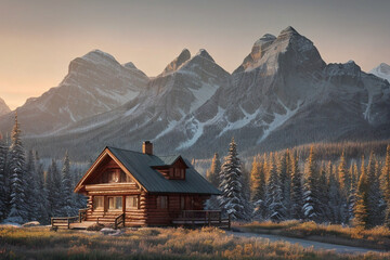 mountain hut in the mountains