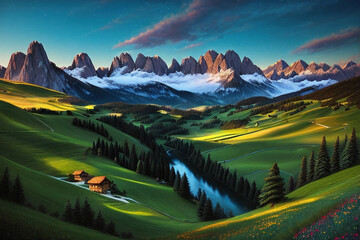 Sunrise in the mountains