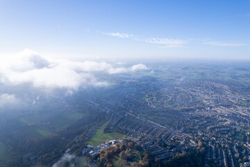 Amazing beautiful aerial view of the Bath Spa, Famous tourist location of England, Great British