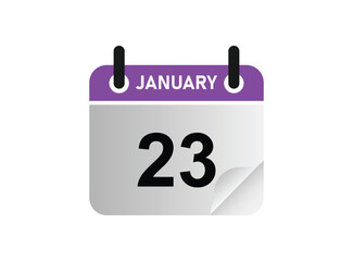 23th January calendar icon. January 23 calendar Date Month. eps 10.