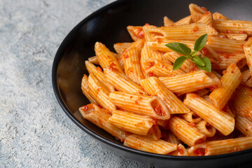 Penne pasta with tomato sauce