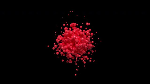 Abstract 3d Spheres. Floating bubbles. 4k Footage.