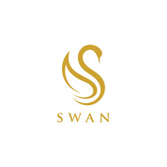 Swan logo,Golden logo, Animal logo,Animal logo collection,Elements for brand identity,Vector Logo template.
