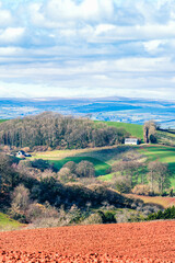 Fields and Farmlands over Devon, England,  Europe