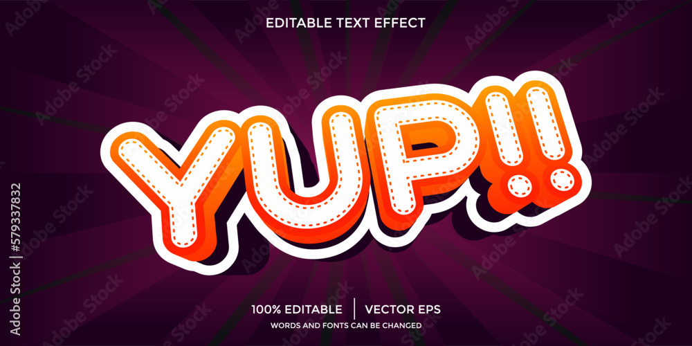 Poster yup editable text effect font