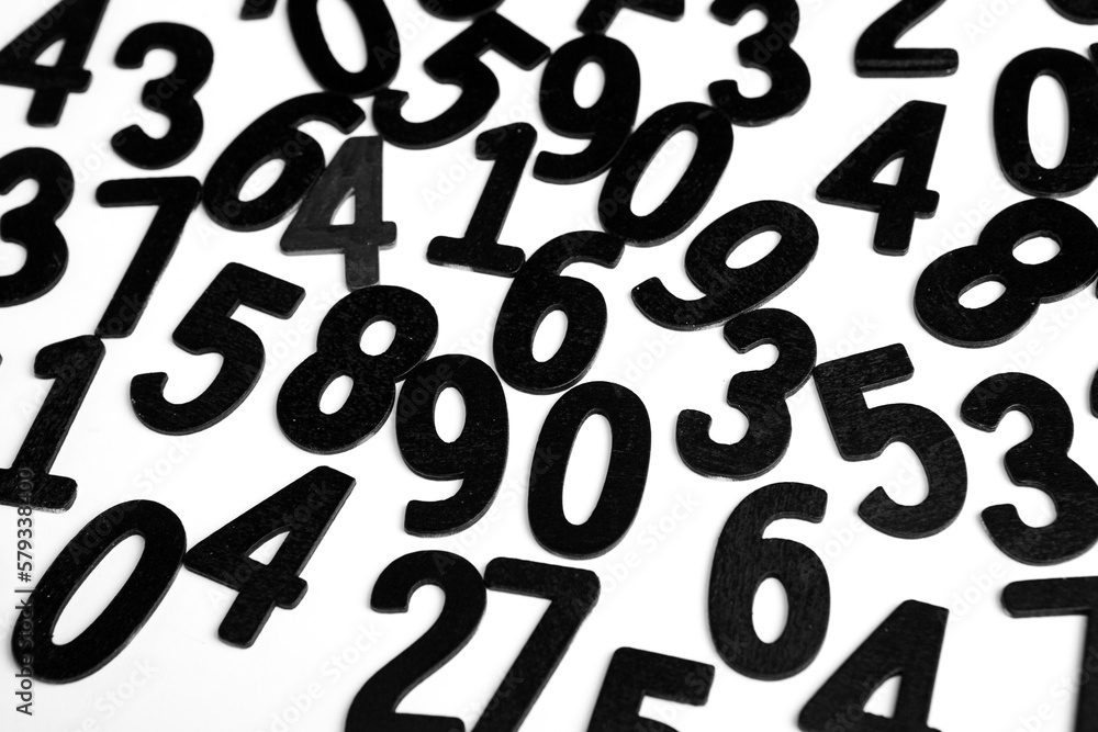Poster background of numbers. from zero to nine. finance data concept. mathematic. seamless pattern with nu