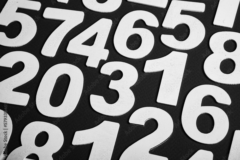 Poster background of numbers. from zero to nine. finance data concept. mathematic. seamless pattern with nu