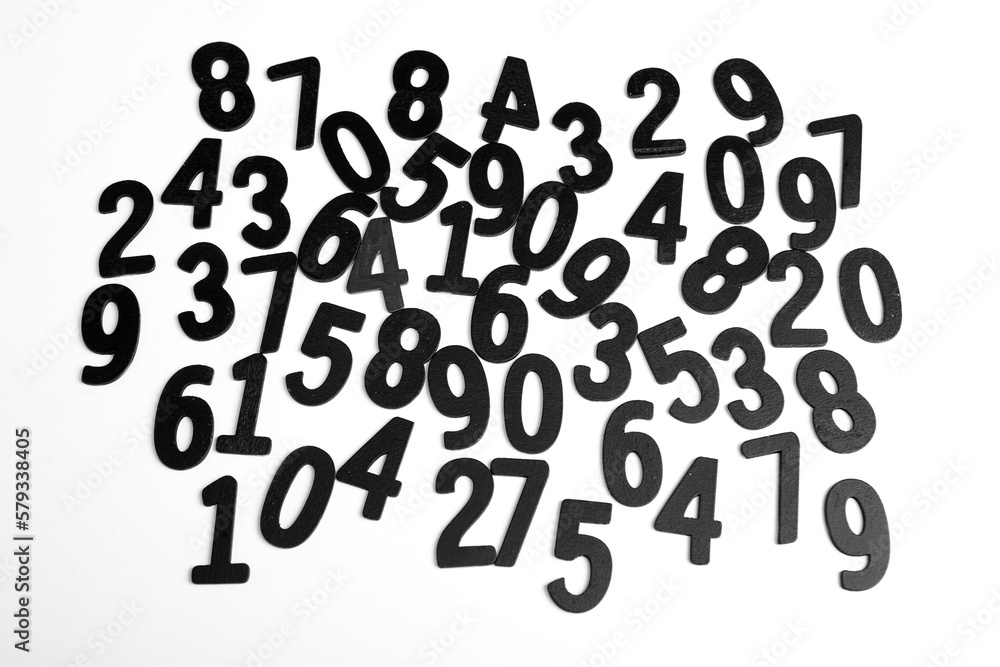 Poster background of numbers. from zero to nine. finance data concept. mathematic. seamless pattern with nu