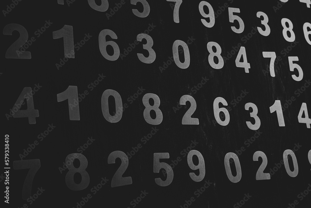Poster background of numbers. from zero to nine. finance data concept. mathematic. seamless pattern with nu