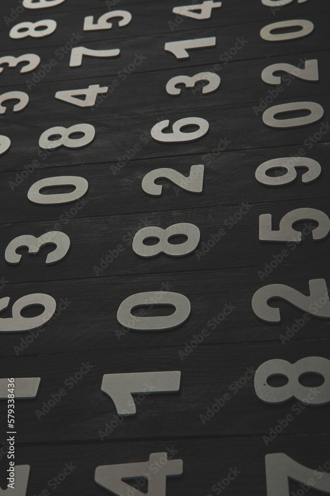 Poster background of numbers. from zero to nine. finance data concept. mathematic. seamless pattern with nu
