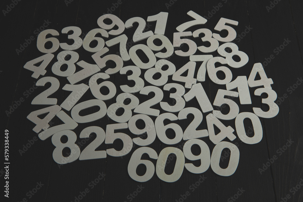 Poster background of numbers. from zero to nine. finance data concept. mathematic. seamless pattern with nu