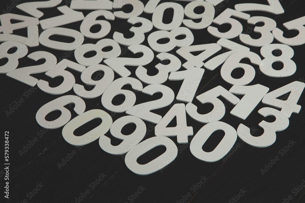 Poster background of numbers. from zero to nine. finance data concept. mathematic. seamless pattern with nu