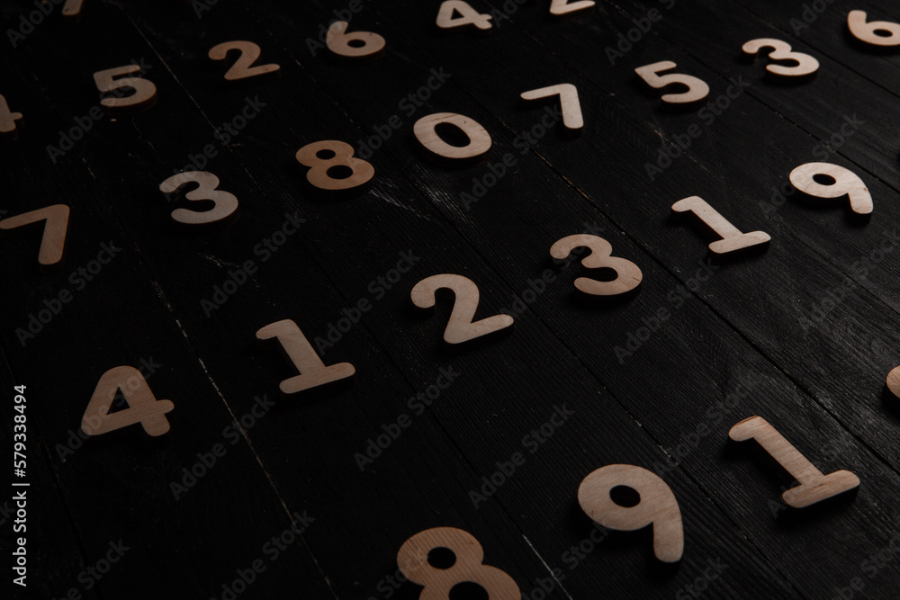 Poster background of numbers. from zero to nine. finance data concept. mathematic. seamless pattern with nu