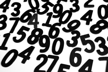 Background of numbers. from zero to nine. Finance data concept. Mathematic. Seamless pattern with numbers. financial crisis concept. Business success.