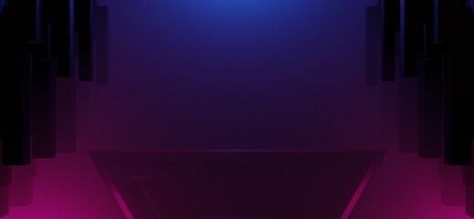 gaming esports background abstract wallpaper, cyberpunk style scifi game, stage scene in pedestal display room, 3d illustration rendering