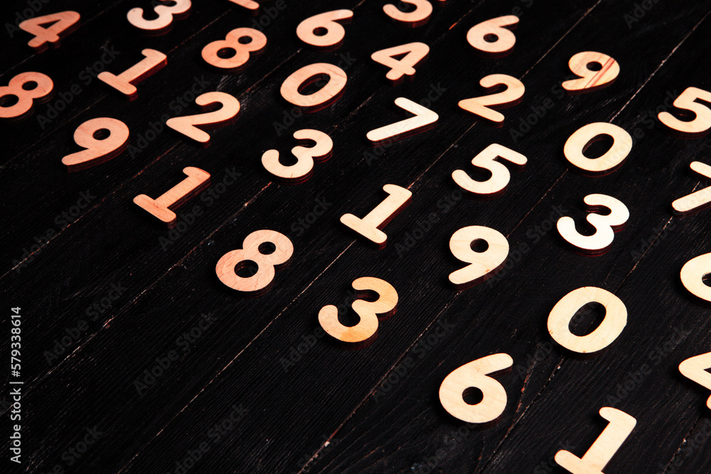 Poster background of numbers. from zero to nine. finance data concept. mathematic. seamless pattern with nu