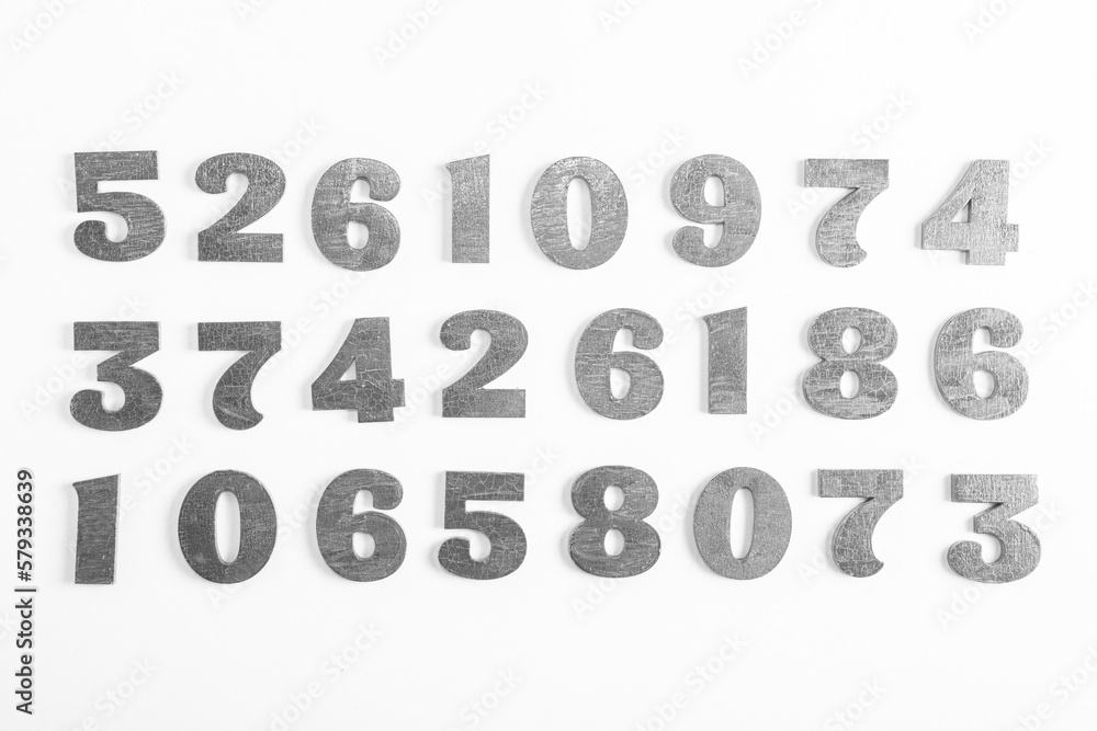 Poster background of numbers. from zero to nine. finance data concept. mathematic. seamless pattern with nu