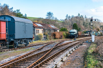 Fototapeta na wymiar South Devon Railway Trust in Staverton - English Village, Totnes, Devon, England, UK