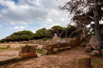 Famous Roman ruin at the city of tipasa, in the heart of ancient Rome in algeria