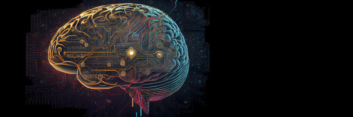 Concept of the human brain  and AI Integration, Generative AI