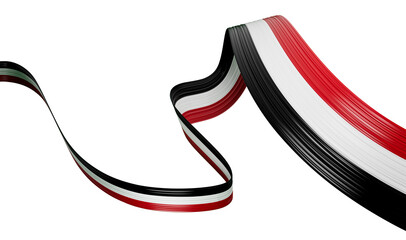 Syria flag ribbon on White background 3d illustration
