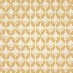 Seamless wallpaper with simple yellow and white geometric pattern. Generative AI.