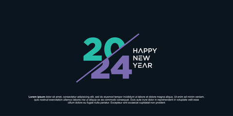 Happy New Year 2023 to 2024 logo text design. Number 2024 design template. Happy New Year 2024 symbol