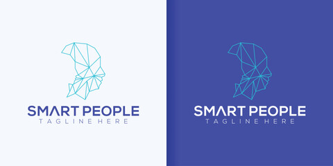 Creative Mind Logo Design. Abstract Technology Combined with Face Silhouette. Can Be Used For Business, Technology and Corporate Brands. Vector Logo illustration.