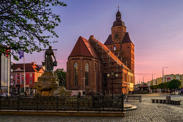 kościół, katedra, zabytek, gotyk, Gorzów , Gorzów Wlkp. , polska, rynek, stare miasto - obrazy, fototapety, plakaty