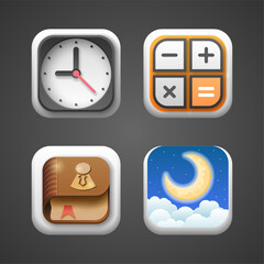 Fototapeta premium Set Abstract Gradient Square Collection Icons Symbols Signs Shadow Logotype Vector Design Style User Interface Elements Neumorphic Ui Ux Kit