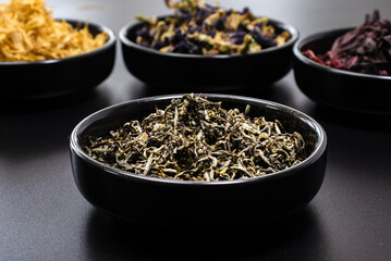 Variety of fruit and herbal tea