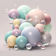 abstract background with bubbles in a pastel, pink vibes