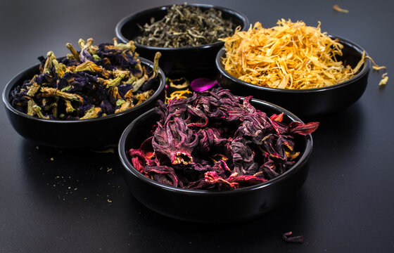 Variety of fruit and herbal tea