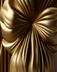 Enchanting gilded texture entwined in pleated jacquard. AI generation.