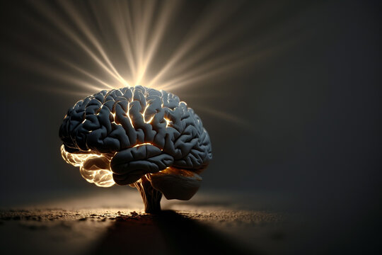 light beam brain receives knowledge Generative AI