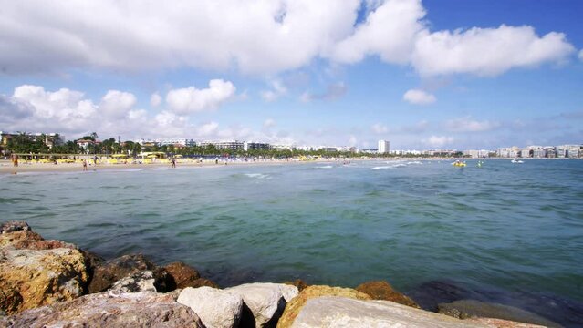 Salou beach timelapse in spain