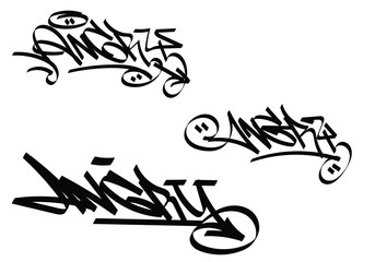 black white graffiti tag ANGRY