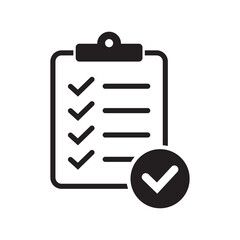 Fototapeta premium Clipboard with check mark icon isolated on background. Checklist sign symbol for web site and app design.