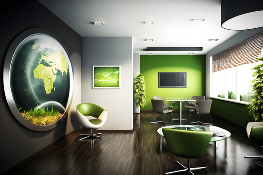Business settings, corporate branding, office interiors, and technology-related visuals indoor design - Generated by Generative AI
