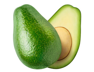 Halved delicious avocado fruit, cut out