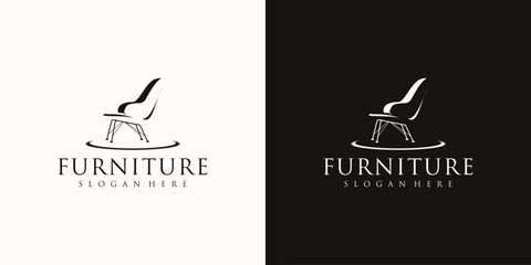 furniture logo template chair vector illustration