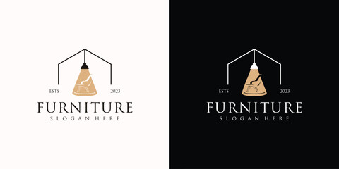 minimalist furniture chair logo design style