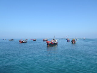 Fishing boats docking in Central of Vietnam