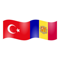 National flags of Turkiye and Andorra