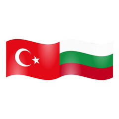 National flags of Turkiye and Bulgaria