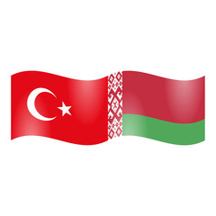 National flags of Turkiye and Belarus